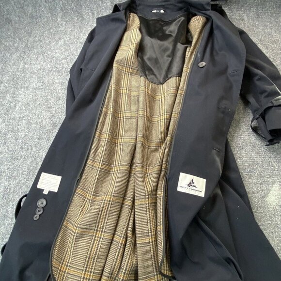Vtg‎ Misty Harbor Trench coat Men’s 44 Reg Blue Removable Liner Belt All Weather - Picture 7 of 16